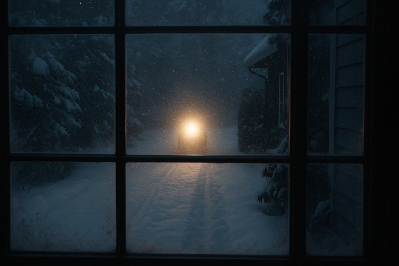 Headlight in driveway